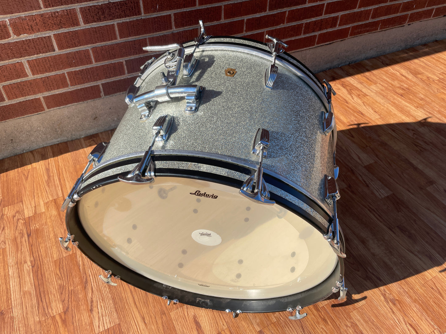 1960s Ludwig 14x22 Bass Drum Silver Sparkle