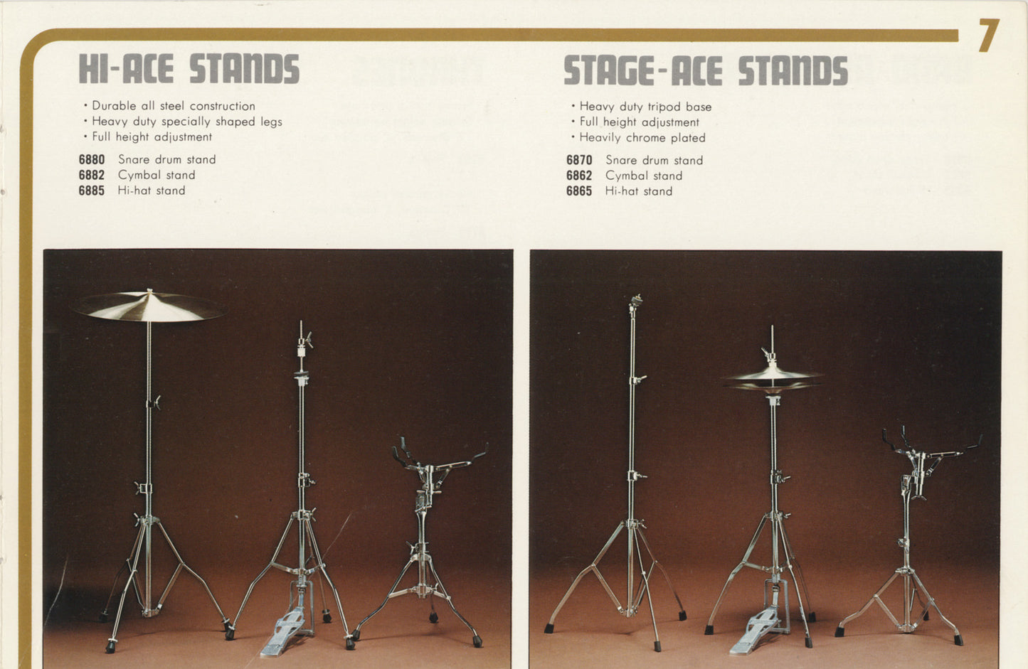Tama 1976 Stage Ace Snare Stand Model 6870 Swan Leg