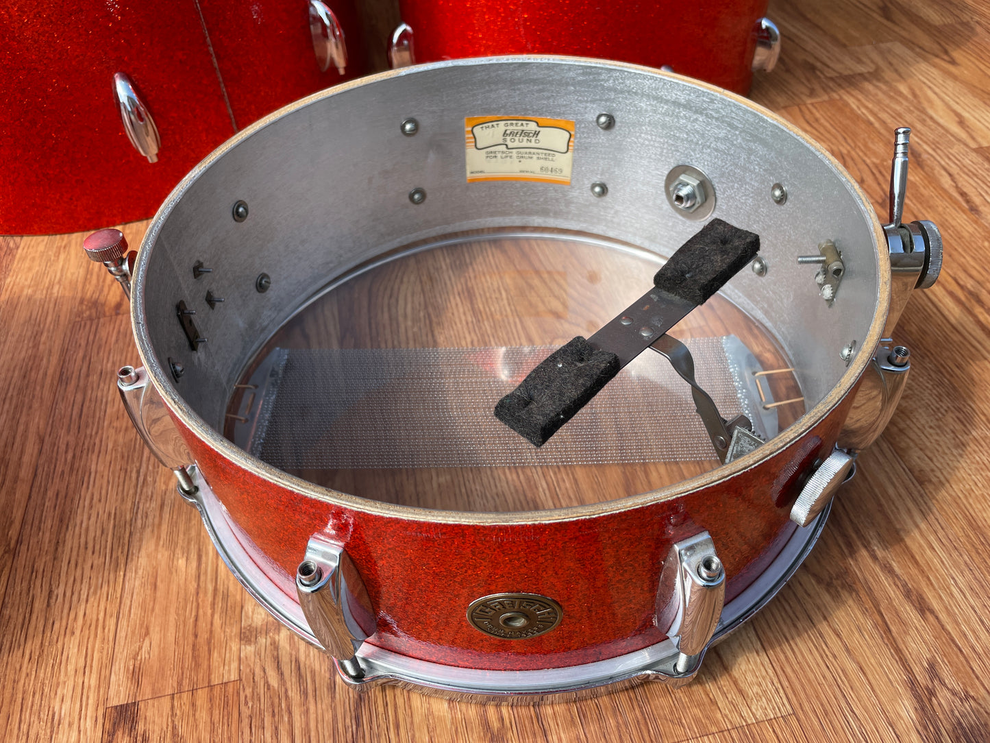 1960s Gretsch Progressive Jazz Drum Set Tangerine Sparkle