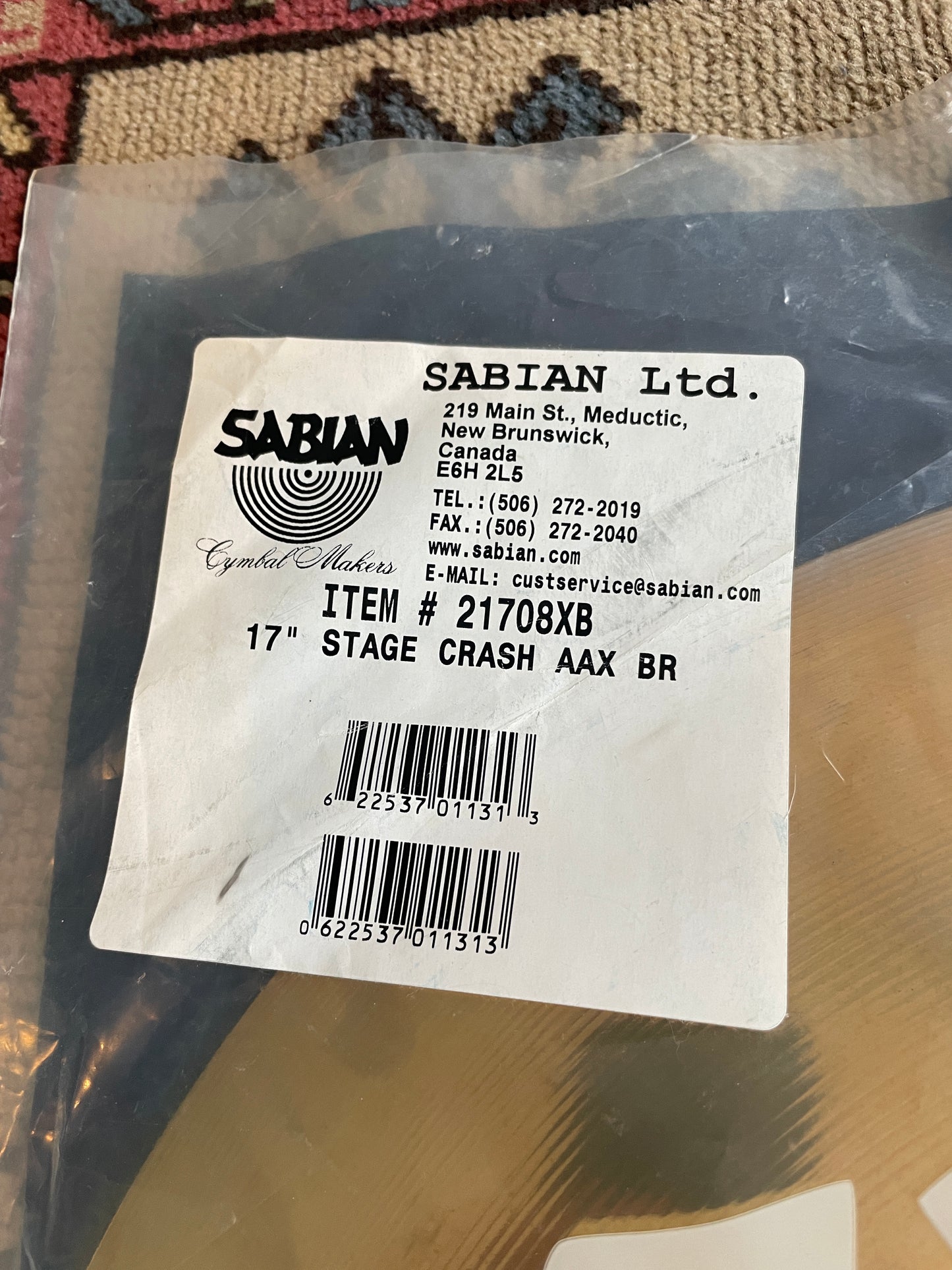 17" Sabian AAX Stage Crash Cymbal 1256g