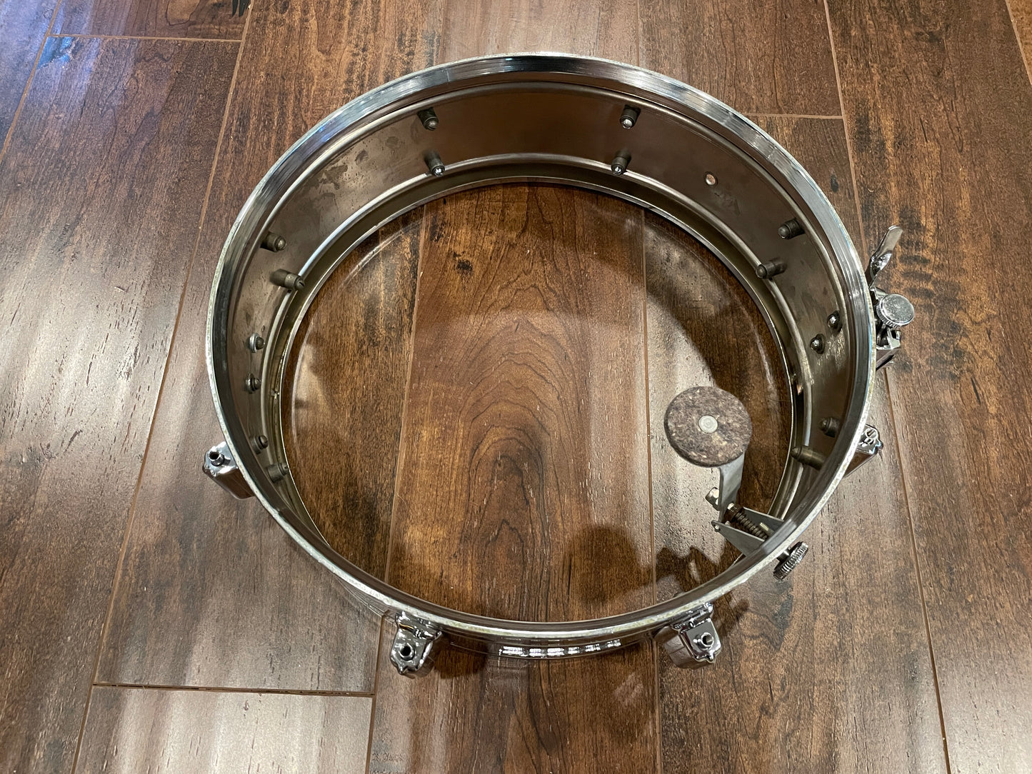 1960s Rogers 5x14 Powertone Snare Drum Chrome Over Brass Dayton COB