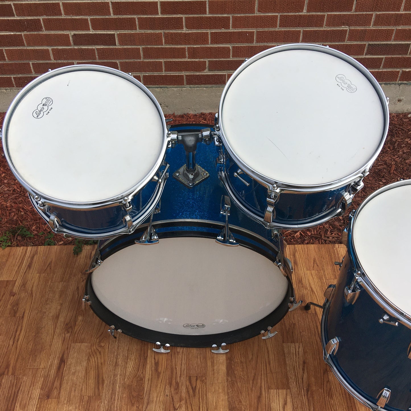 1968 Ludwig Hollywood Drum Set Blue Sparkle
