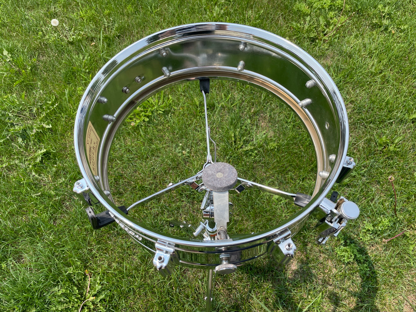 1960s Rogers 5x14 Powertone Snare Drum Chrome Over Brass Cleveland COB
