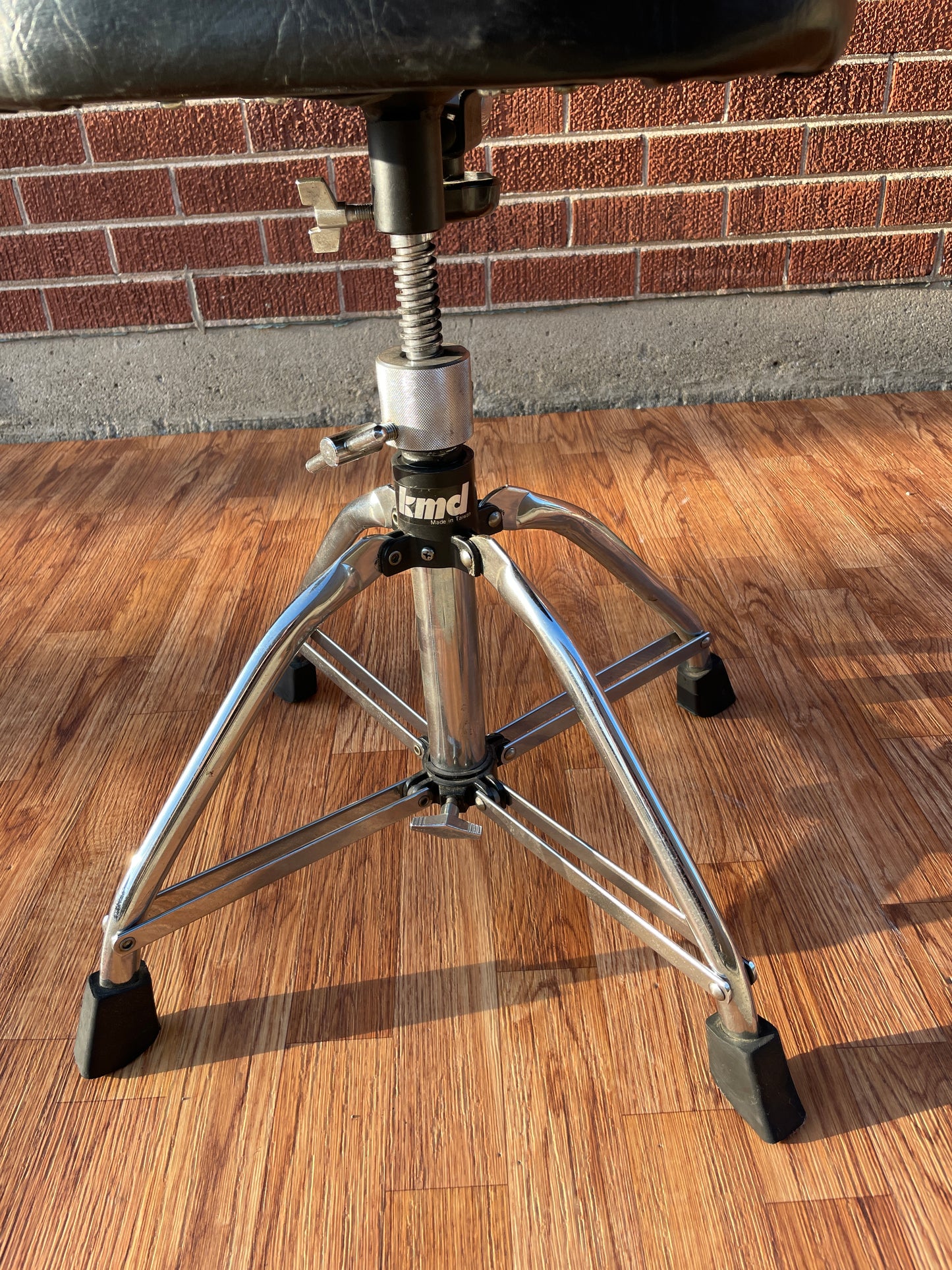 1980s KMD 4-Leg Wide Seat Drum Throne w/ Backrest