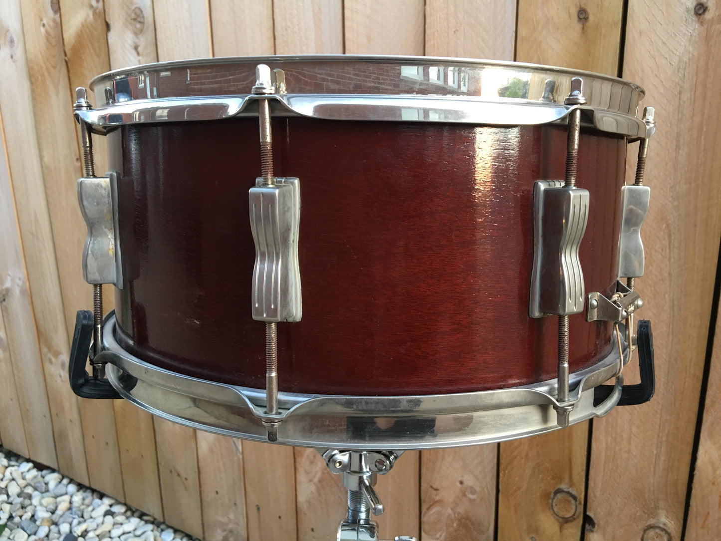 1963 Ludwig 6.5x14 Auditorium Snare Drum Mahogany W/ COB Hoops