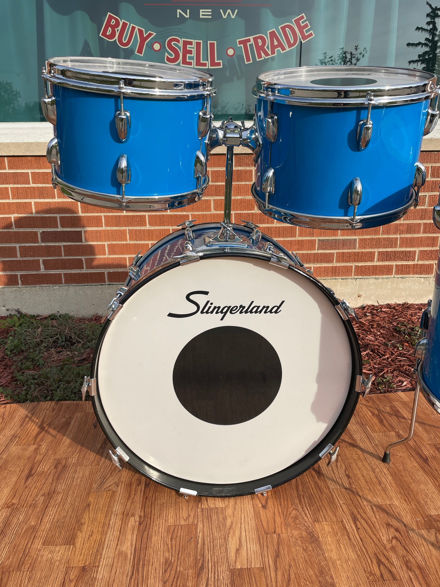 1970s Slingerland Modern Solo Outfit No. 2R Drum Set Blue Gloss
