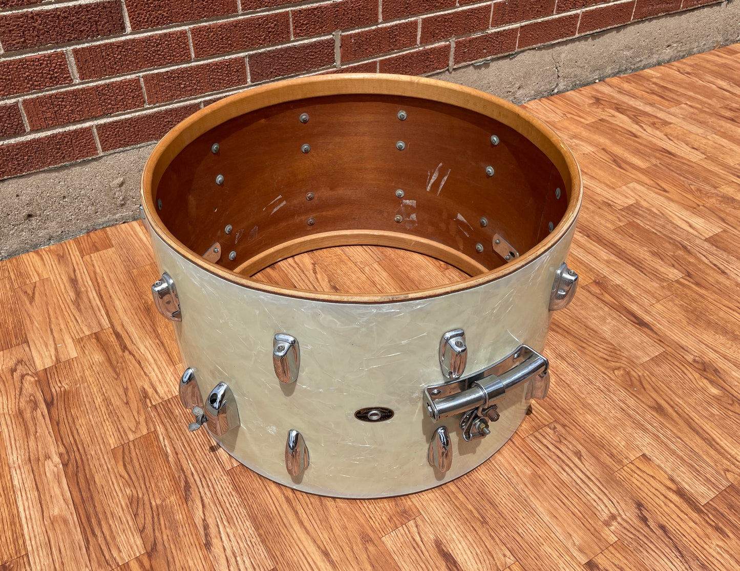 1960s Slingerland 14x22 Bass Drum White Marine Pearl