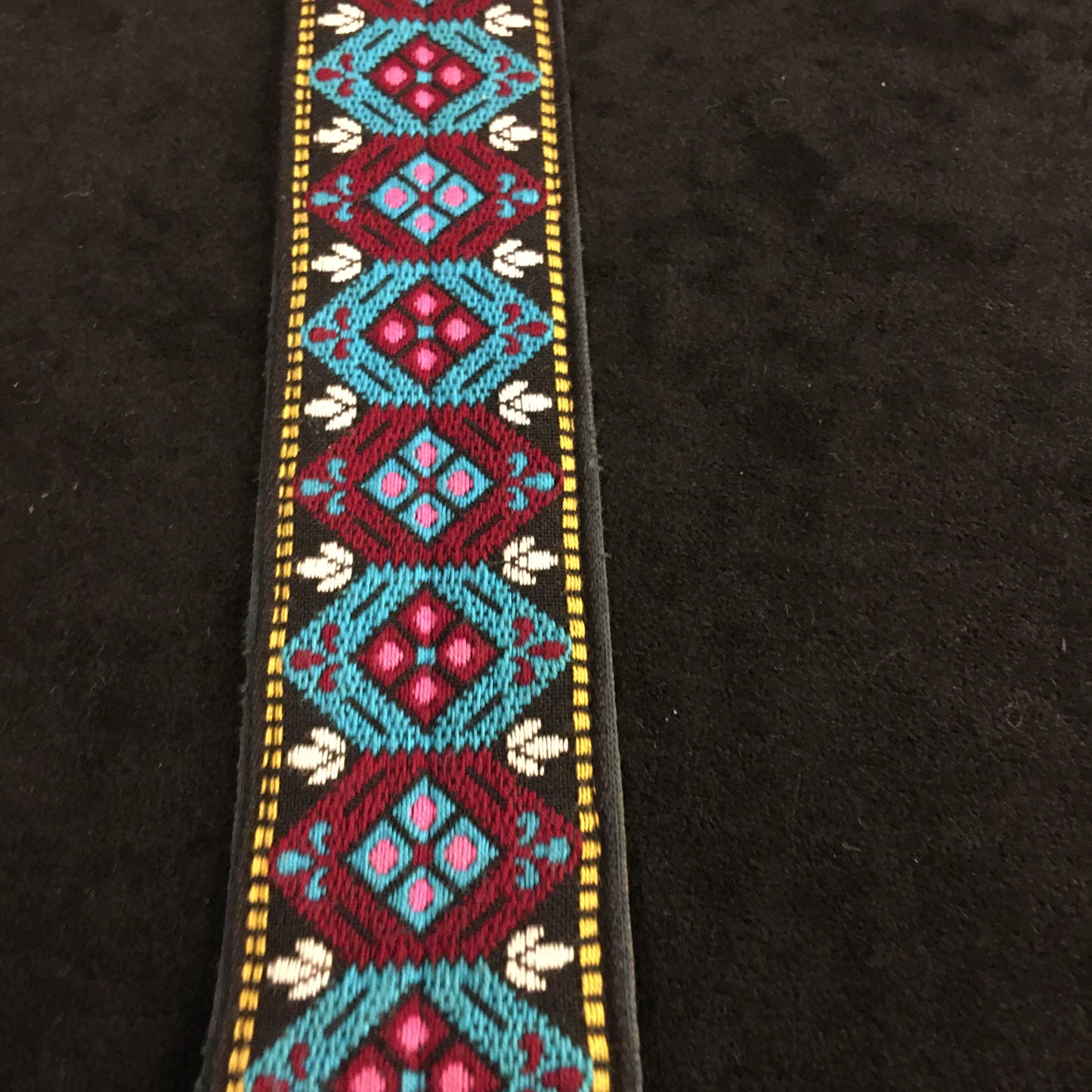 Vintage Ace Purple/Blue Diamond Guitar Strap Hippie Bobby Lee Style