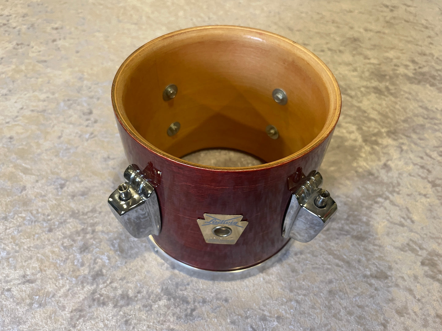 Mid-1980s Ludwig Concert Toms 6" & 8" Maple Shells Mahogany Finish
