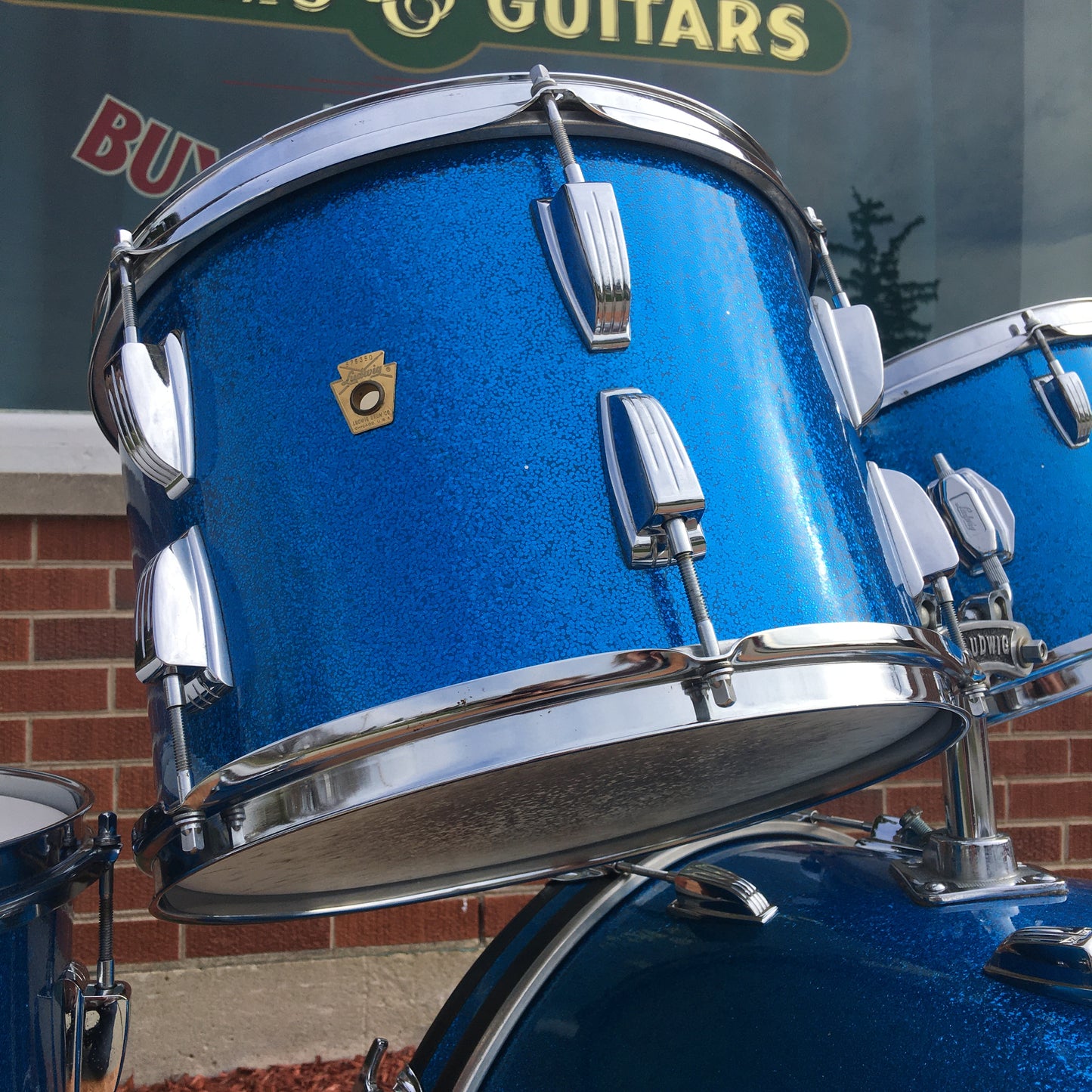 1968 Ludwig Hollywood Drum Set Blue Sparkle