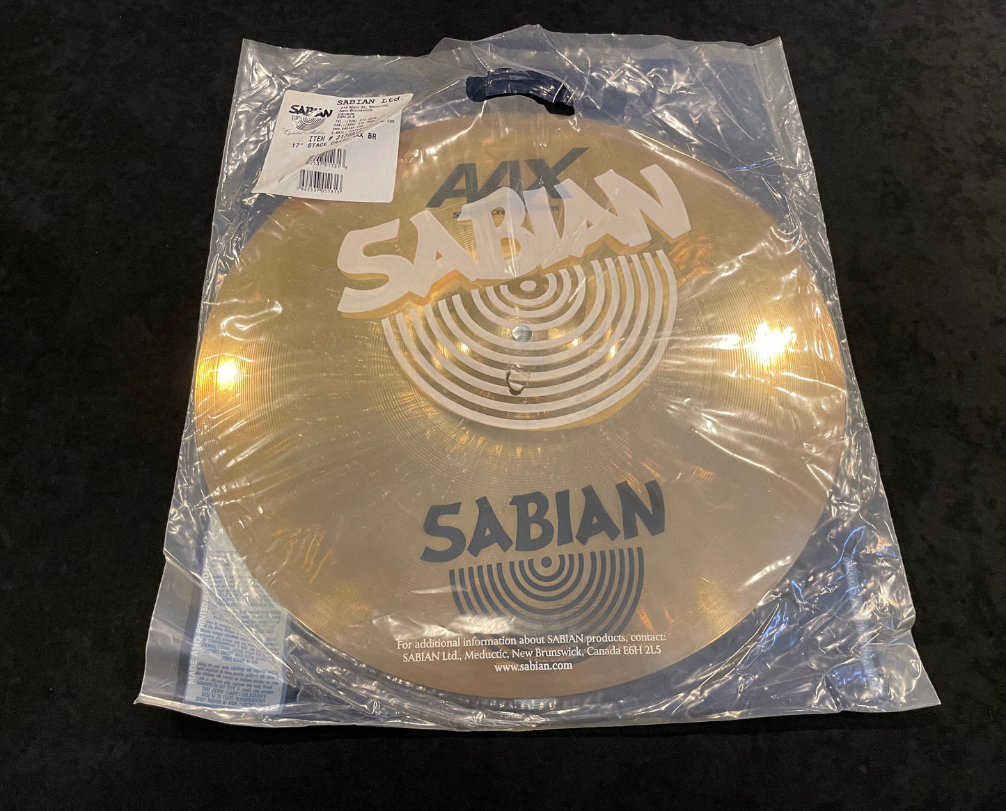 17" Sabian AAX Stage Crash Cymbal 1256g