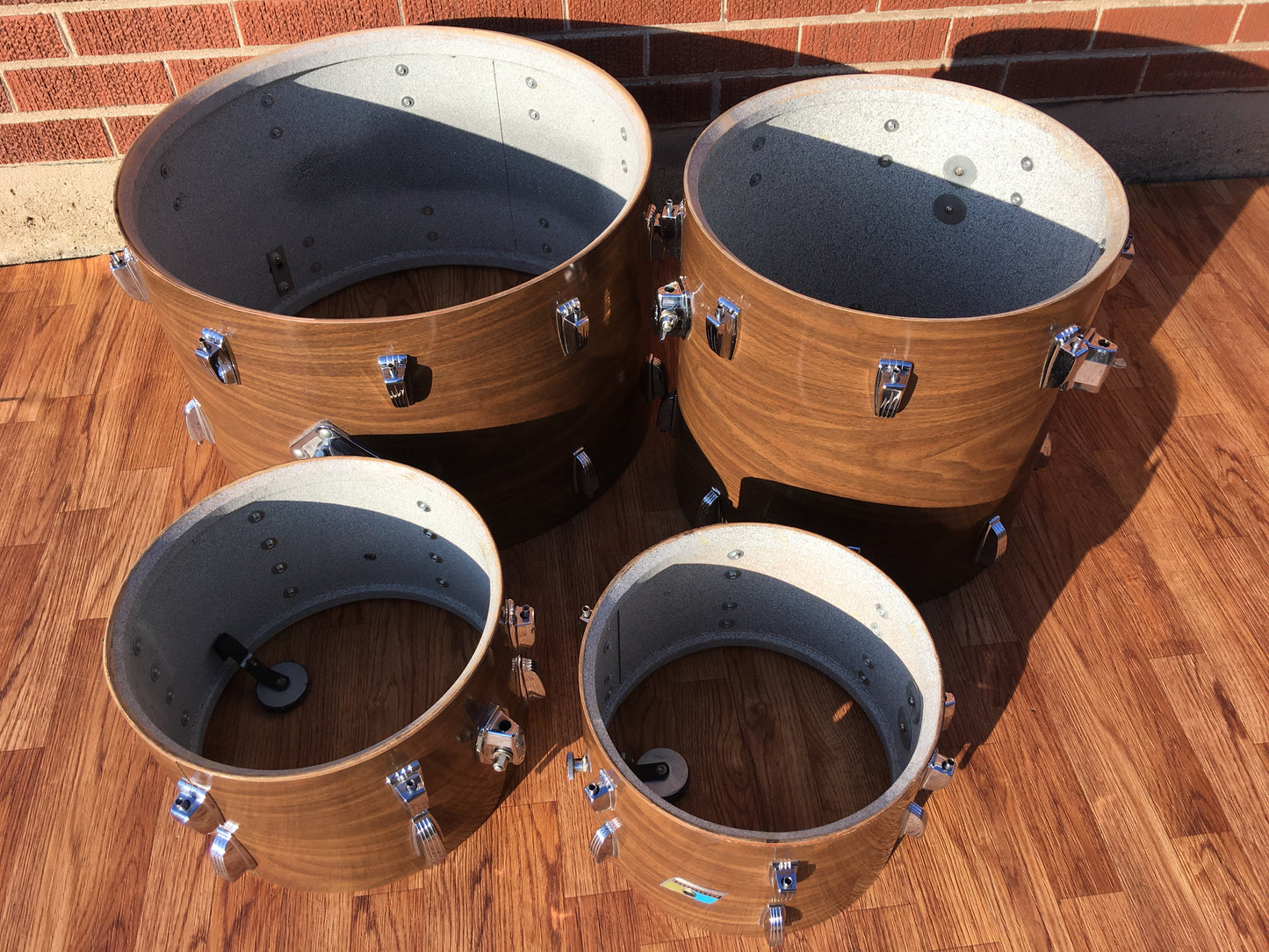 1970s Ludwig Big Beat Drum Kit Walnut Cortex 22/12/13/16