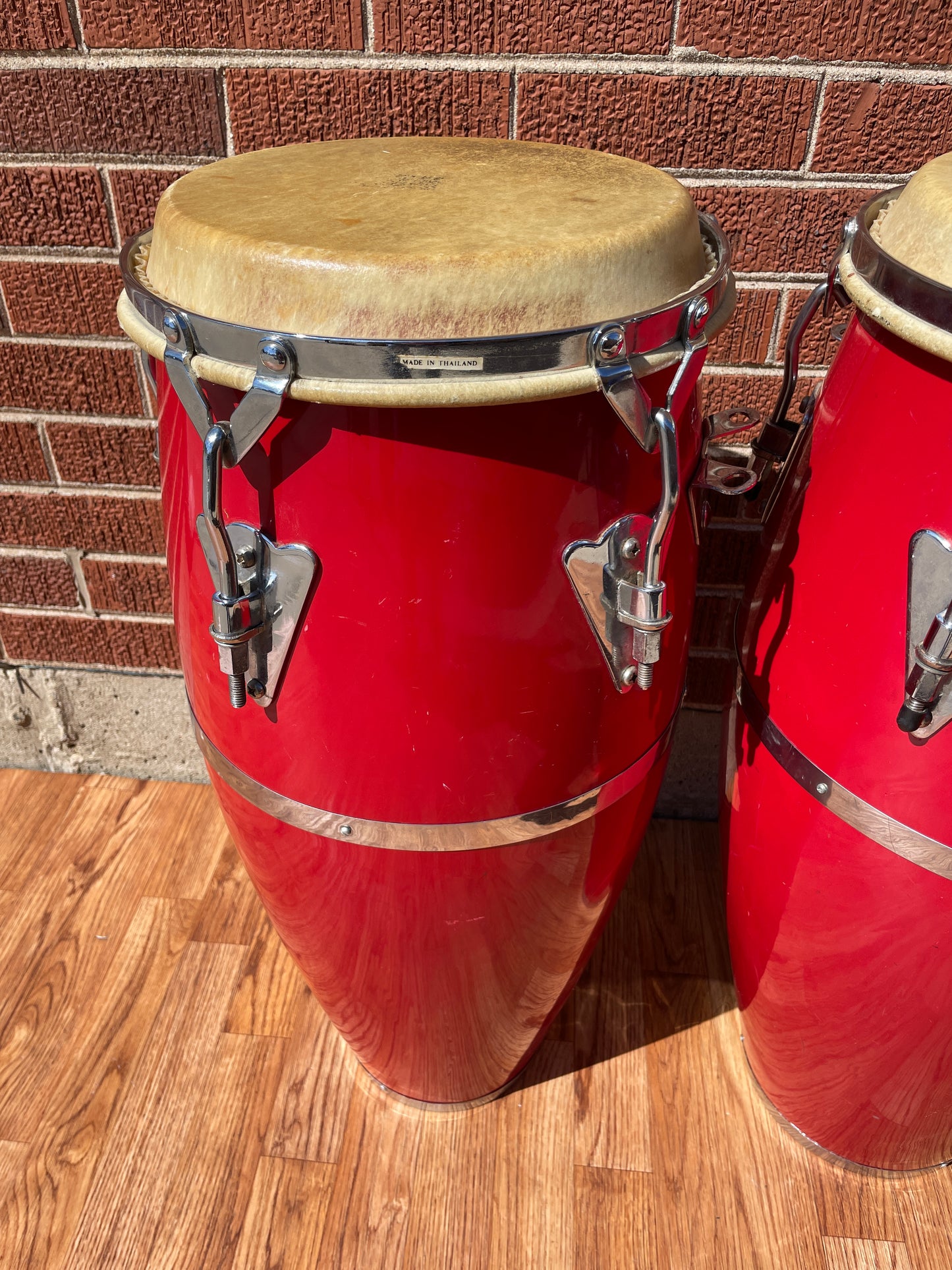 Toca Fiberglass Conga Pair 10" & 11" Red
