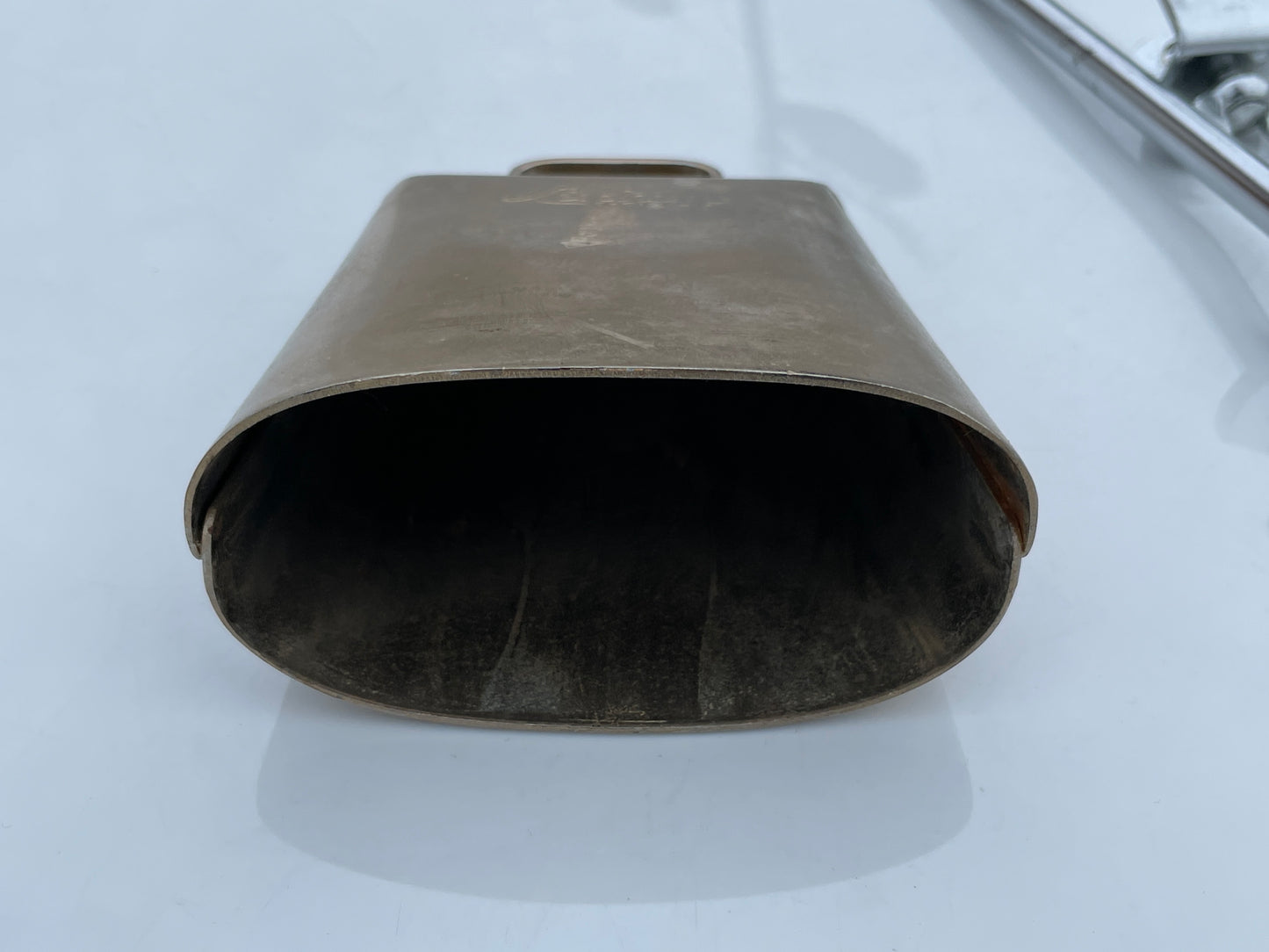1960s Ludwig 4" Script Logo Gold Tone Cow Bell w/ Bracket Golden Tone