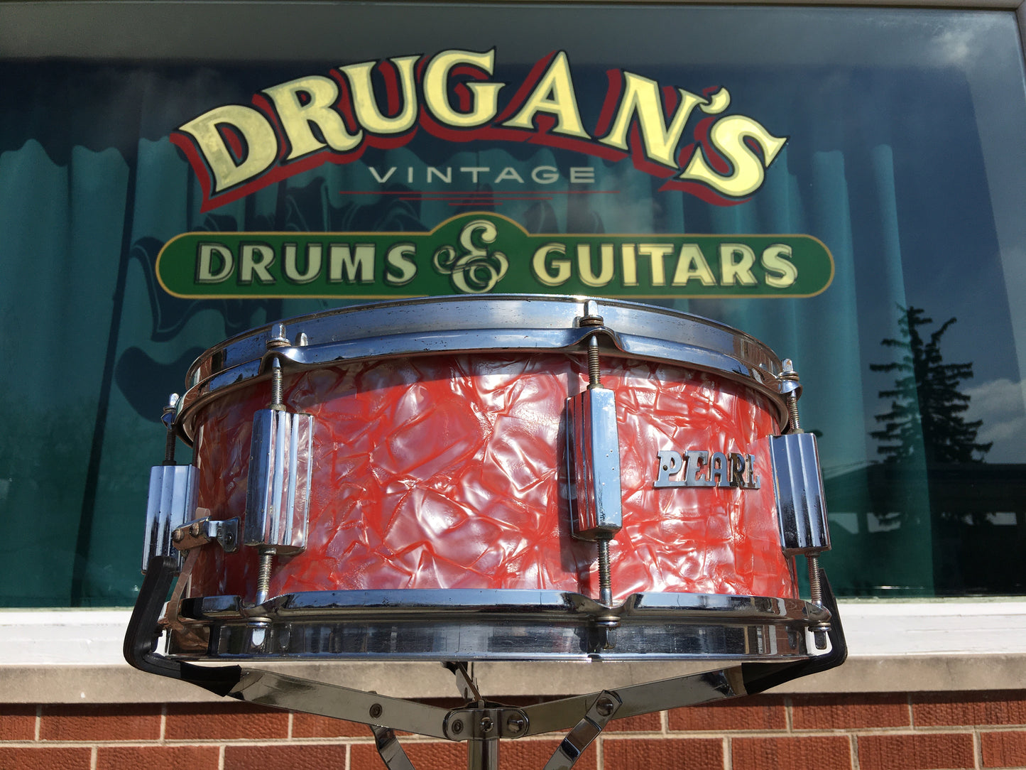 1960s Pearl 5.5x14 8 Lug Sun Set (Rose Pearl) Snare Drum