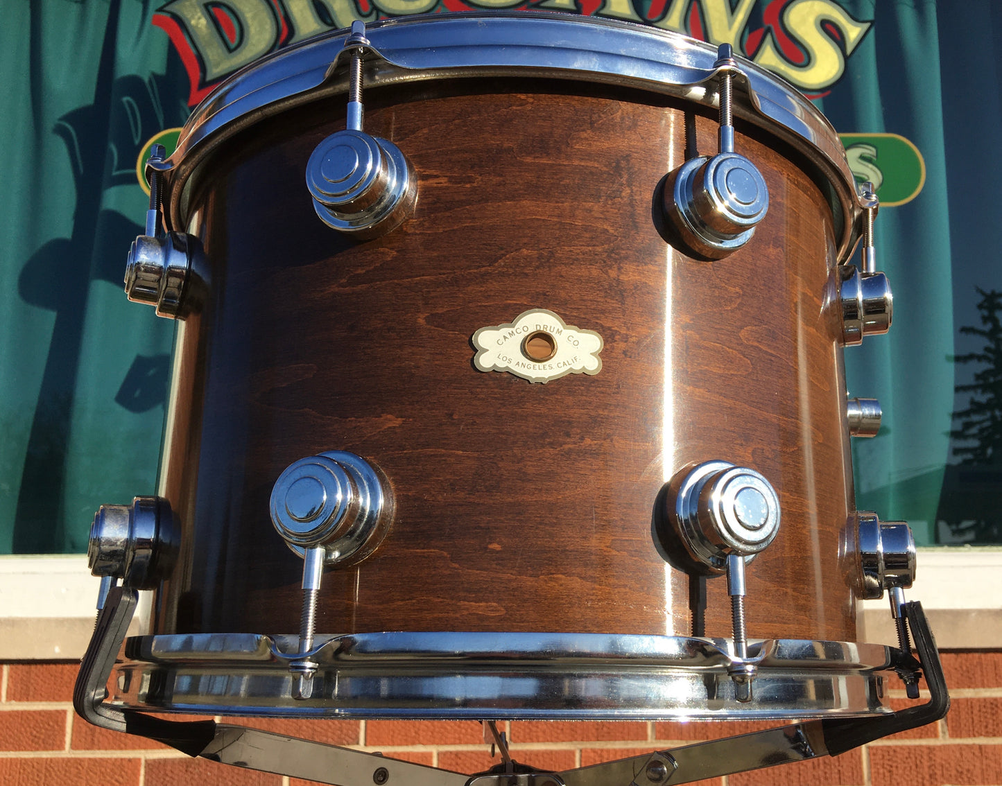 1970s Camco 10x14 Walnut L.A. Los Angeles Single Tom Drum