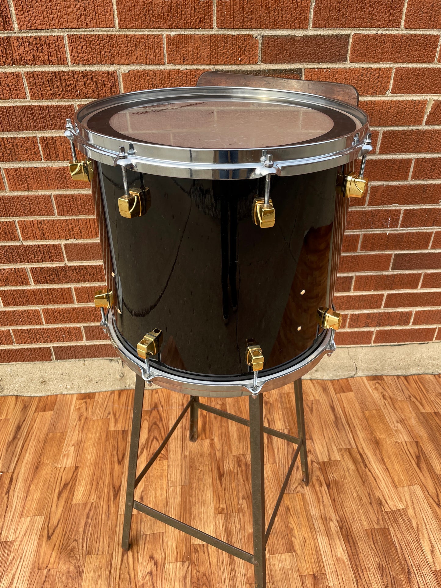 1990s Yamaha 15x13 Maple Custom Floor Tom Single Piano Black 13x15