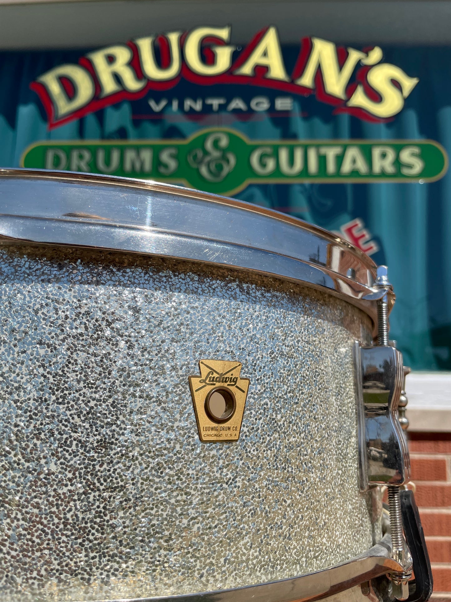 1963 Ludwig 5x14 Pioneer Snare Drum Silver Sparkle