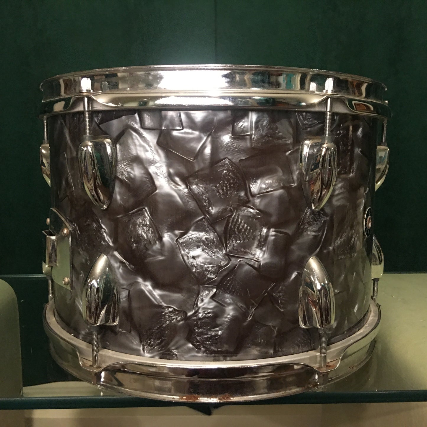 Vintage Made In Japan 8x12 Tom Drum Black Diamond Pearl