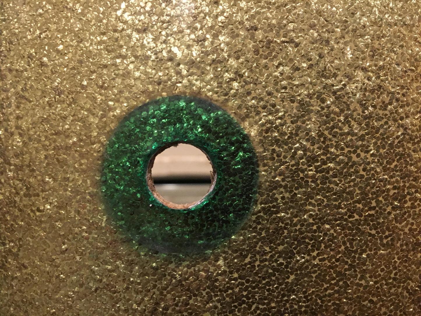 1960s Ludwig 14x20 Club Date Bass Drum Shell Green Sparkle Keystone