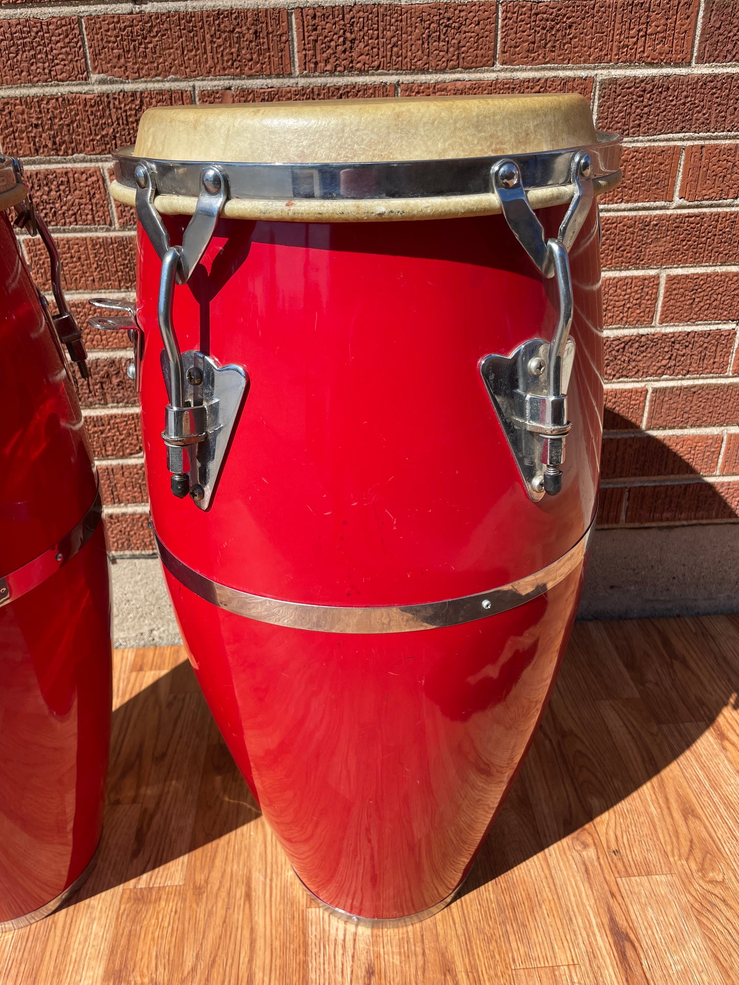 Toca Fiberglass Conga Pair 10" & 11" Red