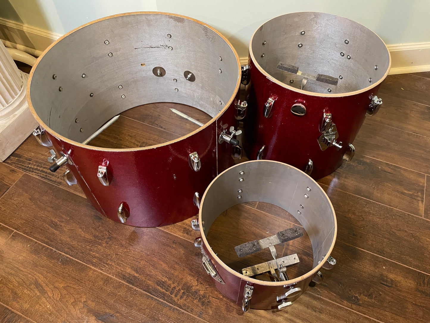 1960s Gretsch Progressive Jazz Drum Set Red Sparkle