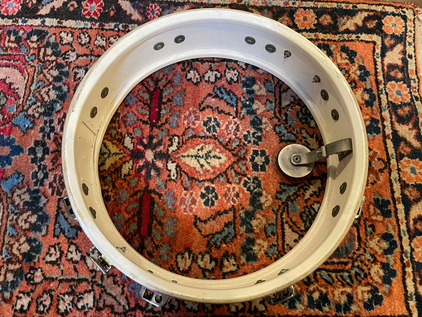 1960-1962 Ludwig 4x14 Downbeat Snare Drum Oyster Blue Pearl Pre-Serial Keystone Badge