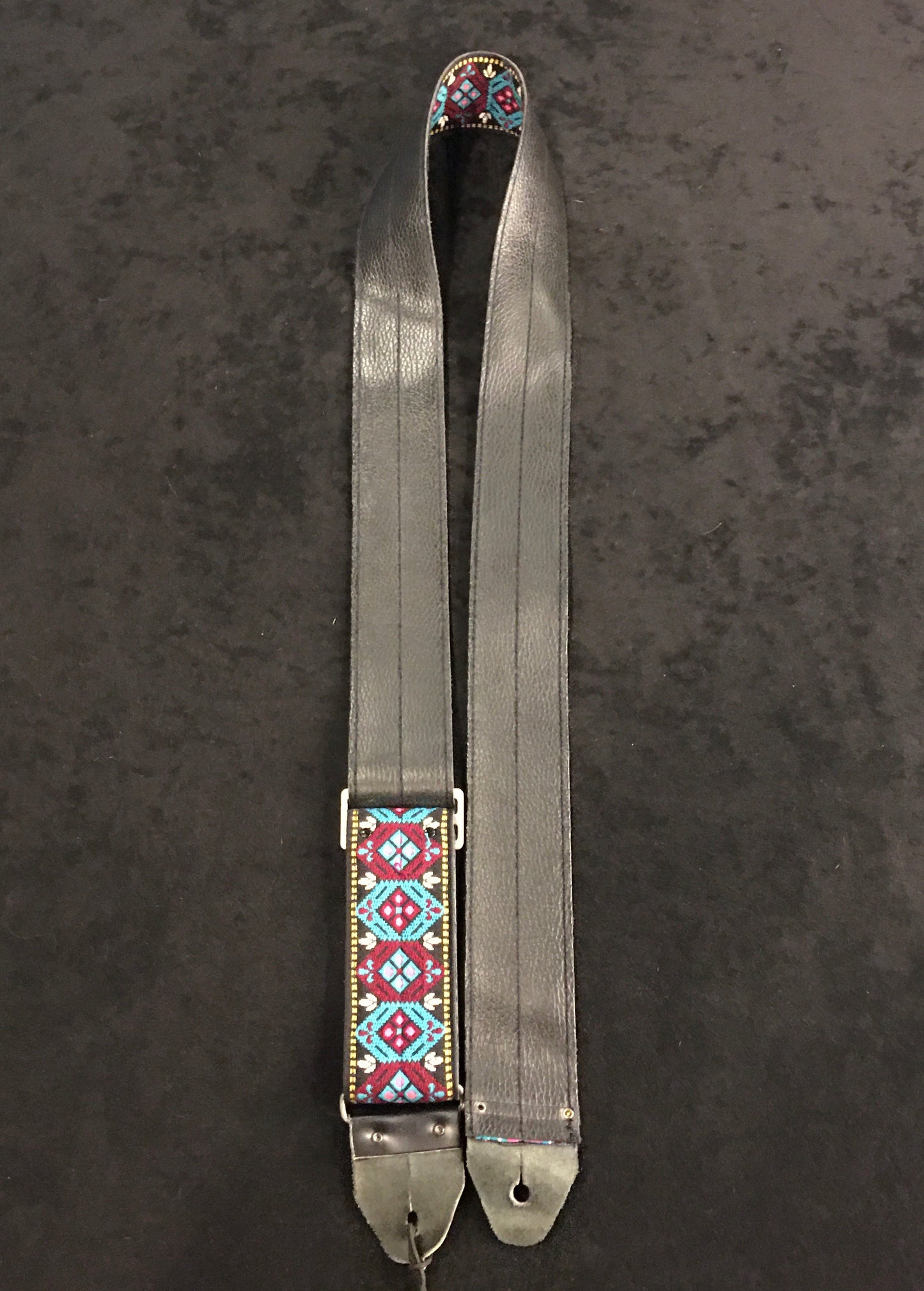 Vintage Ace Purple/Blue Diamond Guitar Strap Hippie Bobby Lee Style