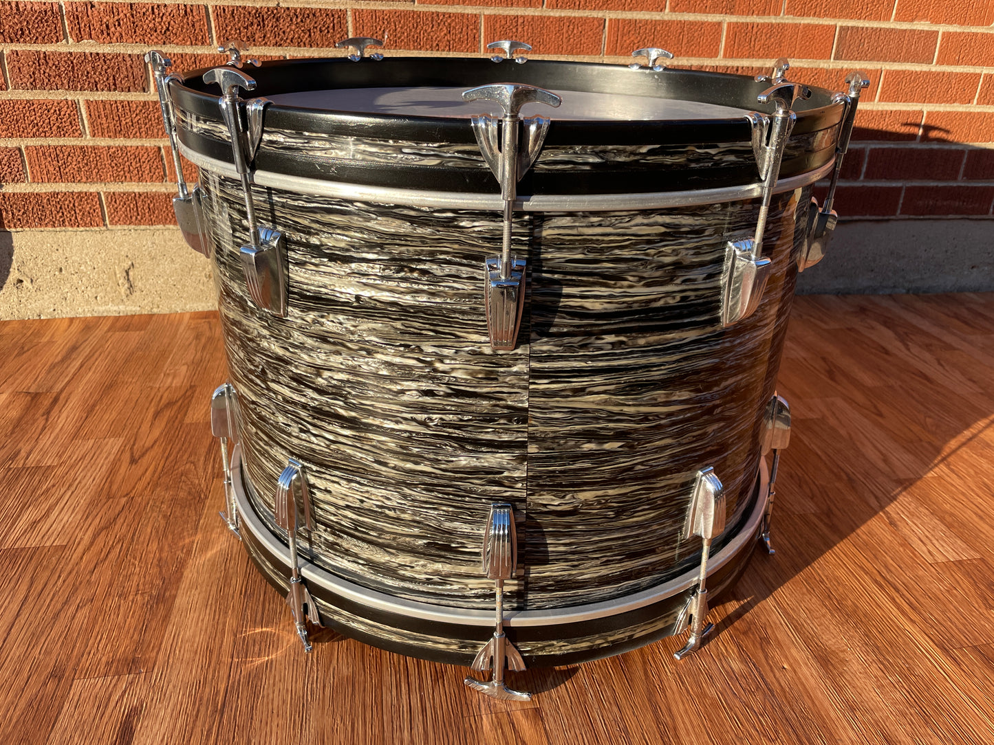 1960 Ludwig 14x22 Virgin Bass Drum Oyster Black Pearl