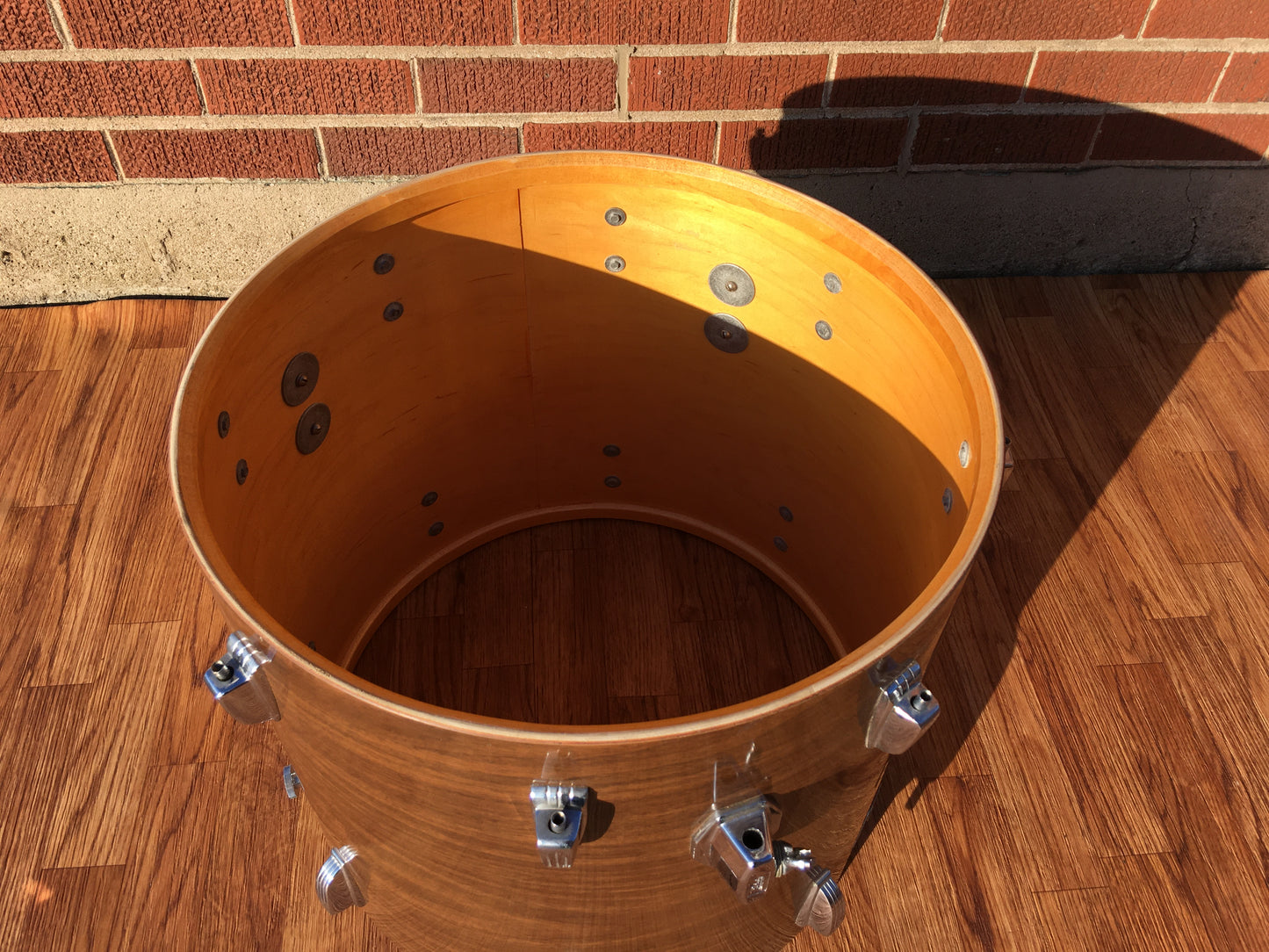 1970s Ludwig 16x18 3 Ply Single Floor Tom Drum Walnut Cortex