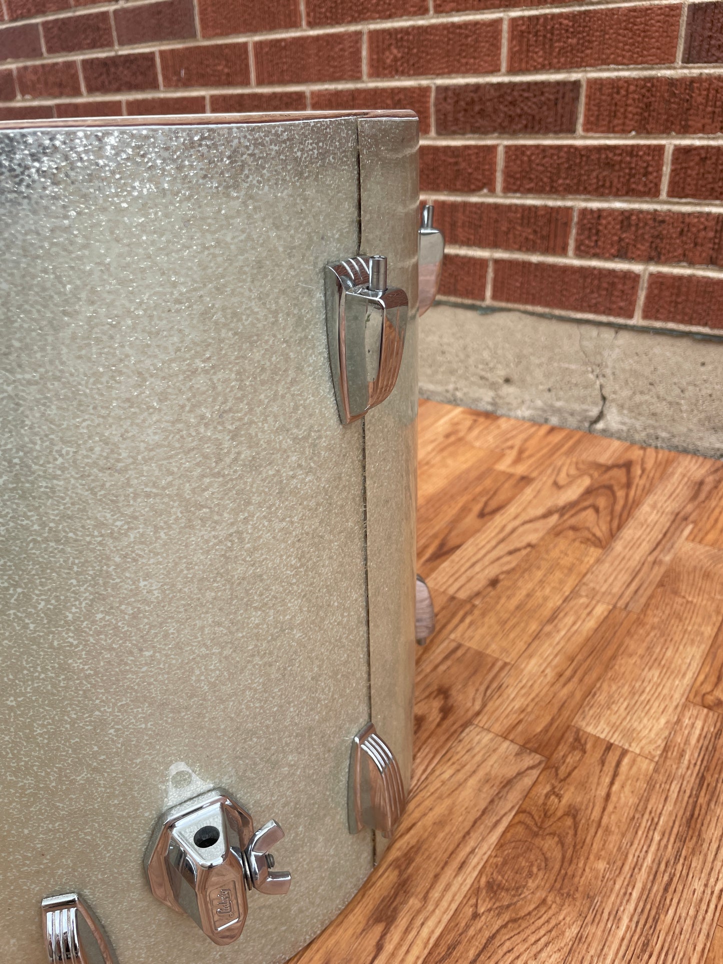 1965 Ludwig 16x16 Floor Tom Drum Silver Sparkle COB
