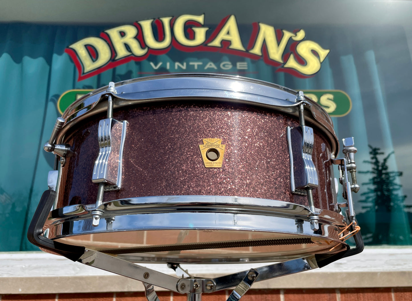 1967 Ludwig 5x14 Pioneer Snare Drum Burgundy Sparkle
