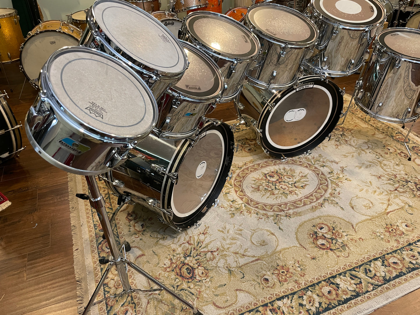 1979-80 Ludwig 9pc. Drum Set Chrome Over Wood *Video Demo*