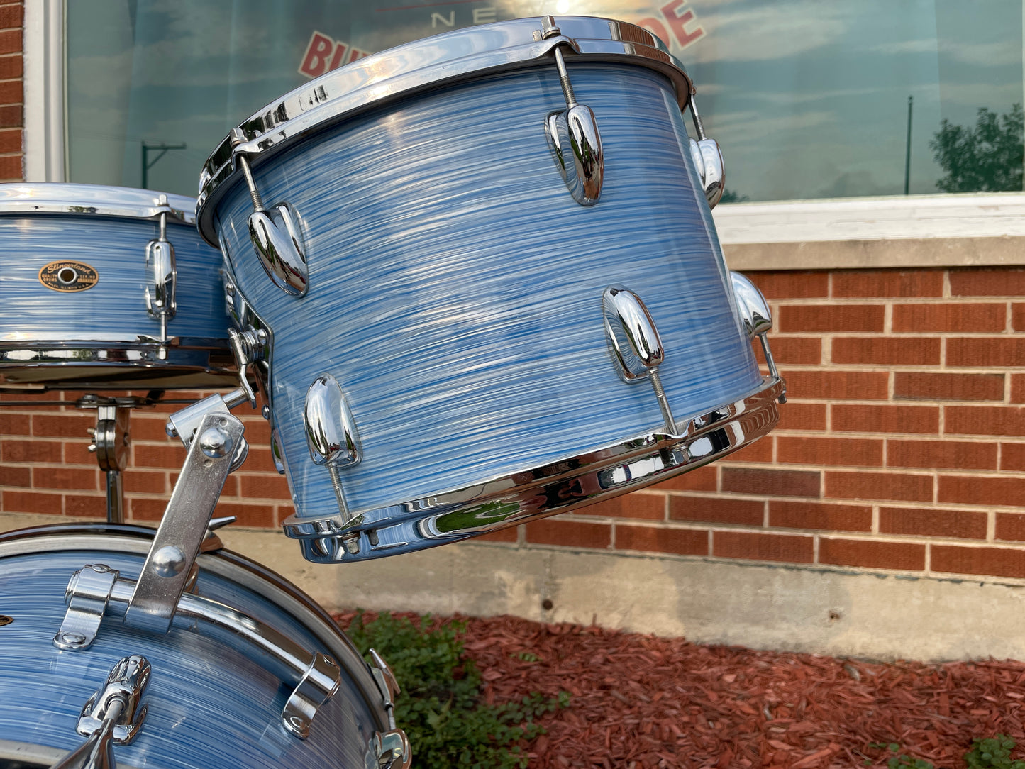 1960s Slingerland Gene Krupa De Luxe Outfit No. 1N Drum Set w/ Artist Snare Blue Ripple Pearl