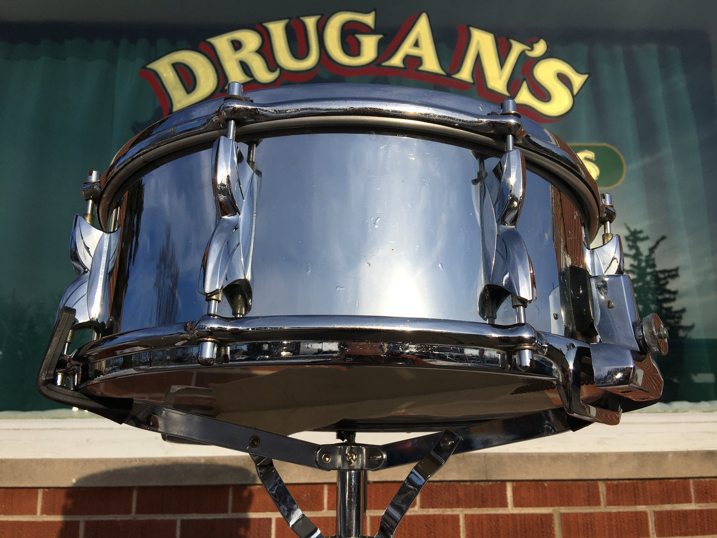 1970s Premier 5.5x14 Model 2000 Snare Drum Chrome Over Aluminum Made in England