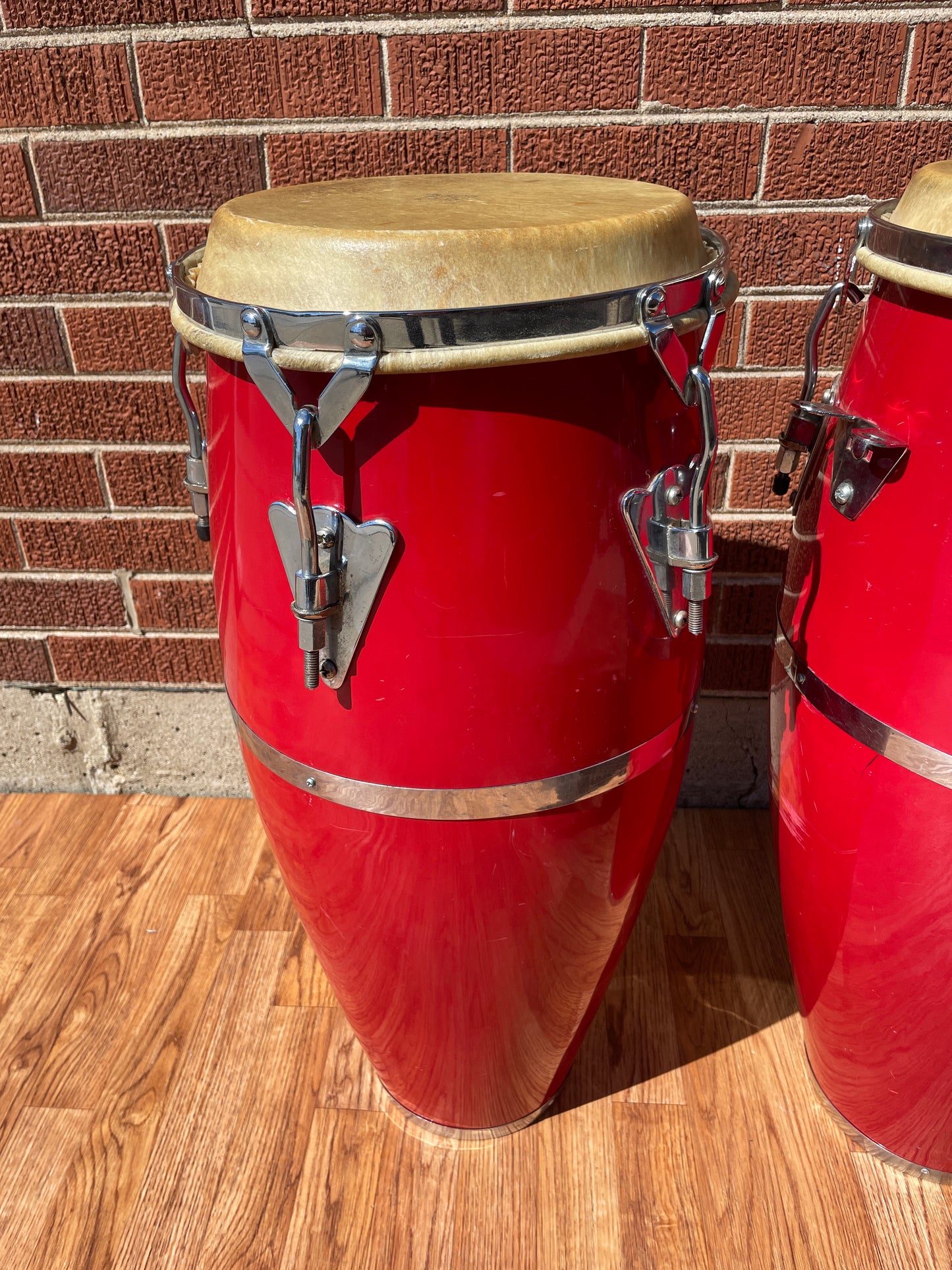 Toca Fiberglass Conga Pair 10" & 11" Red