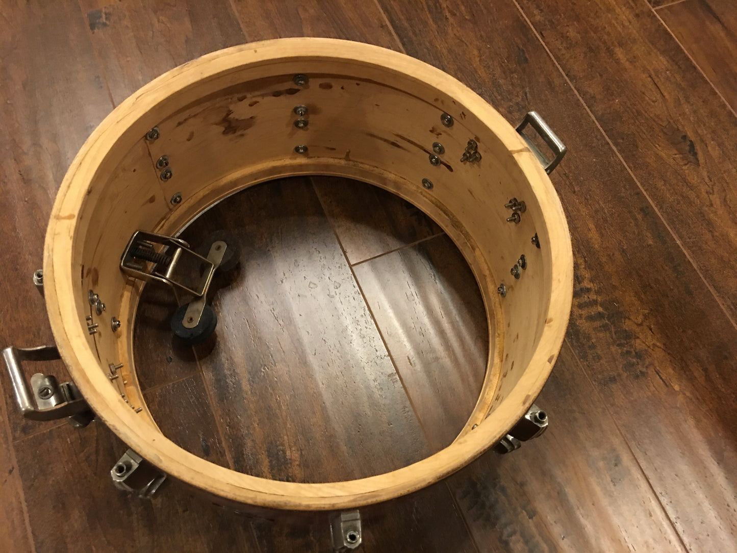 1953-56 Slingerland 7x14 Radio King Solid Shell Hollywood Ace Snare Drum Red Sparkle