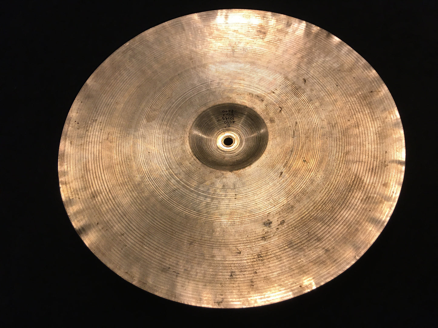 16" Zildjian A 1947-53 Trans Stamp Crash or Hi-Hat Cymbal 1014g #630