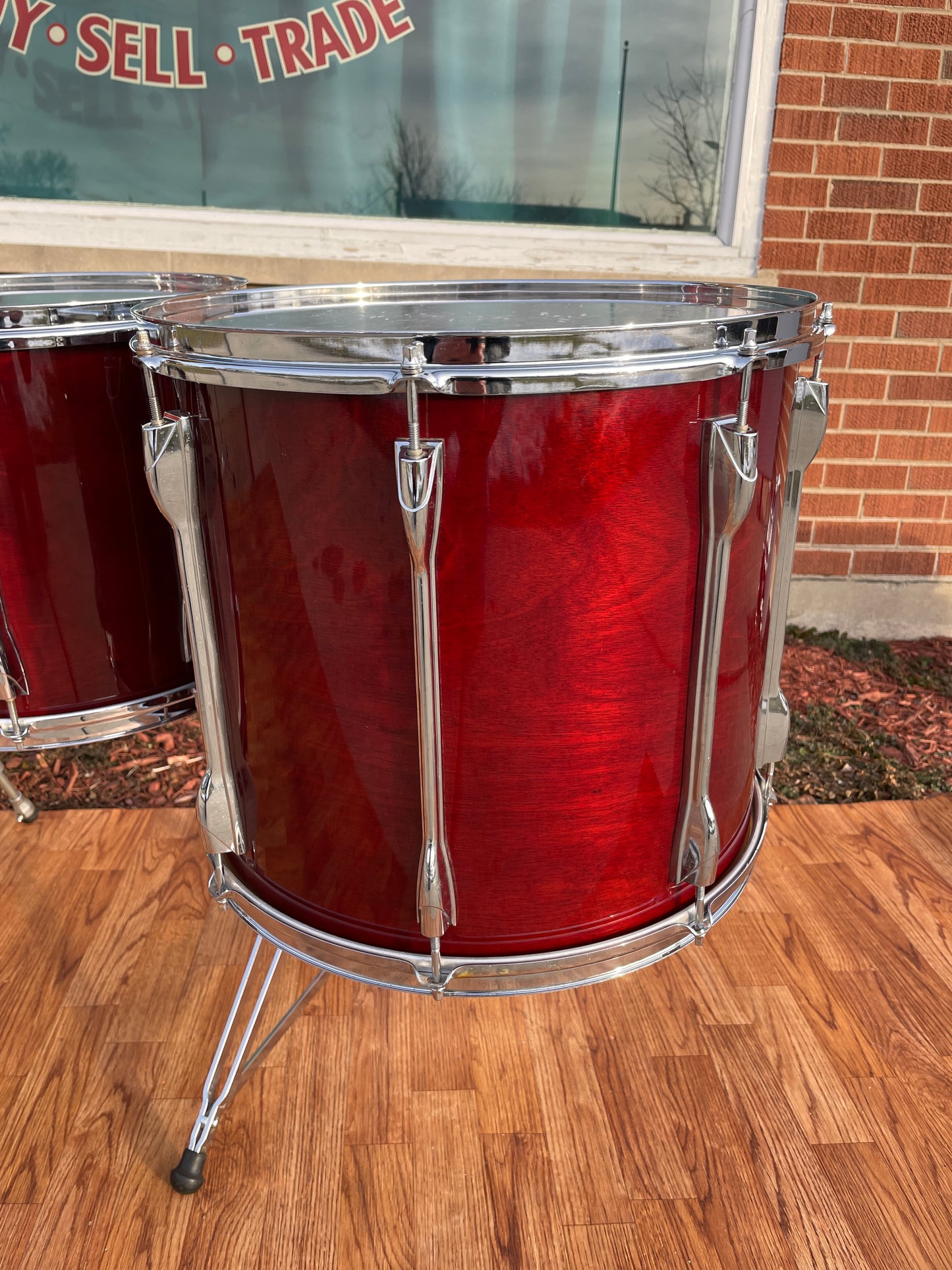 Vintage 1980s Yamaha Recording Custom Drum Set MIJ Red Cherry Wood CLEAN!