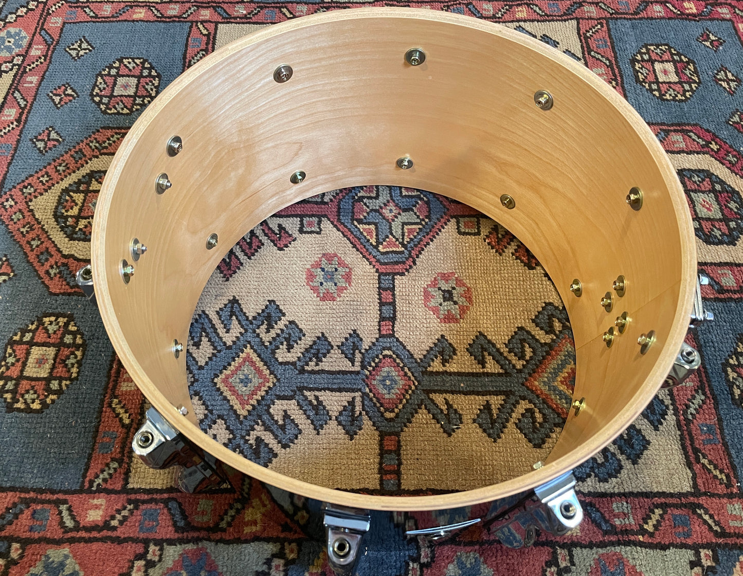 1980s Yamaha RSD-088 Rock Tour Custom 8x14 Snare Drum Black Rainbow Galaxy Sparkle