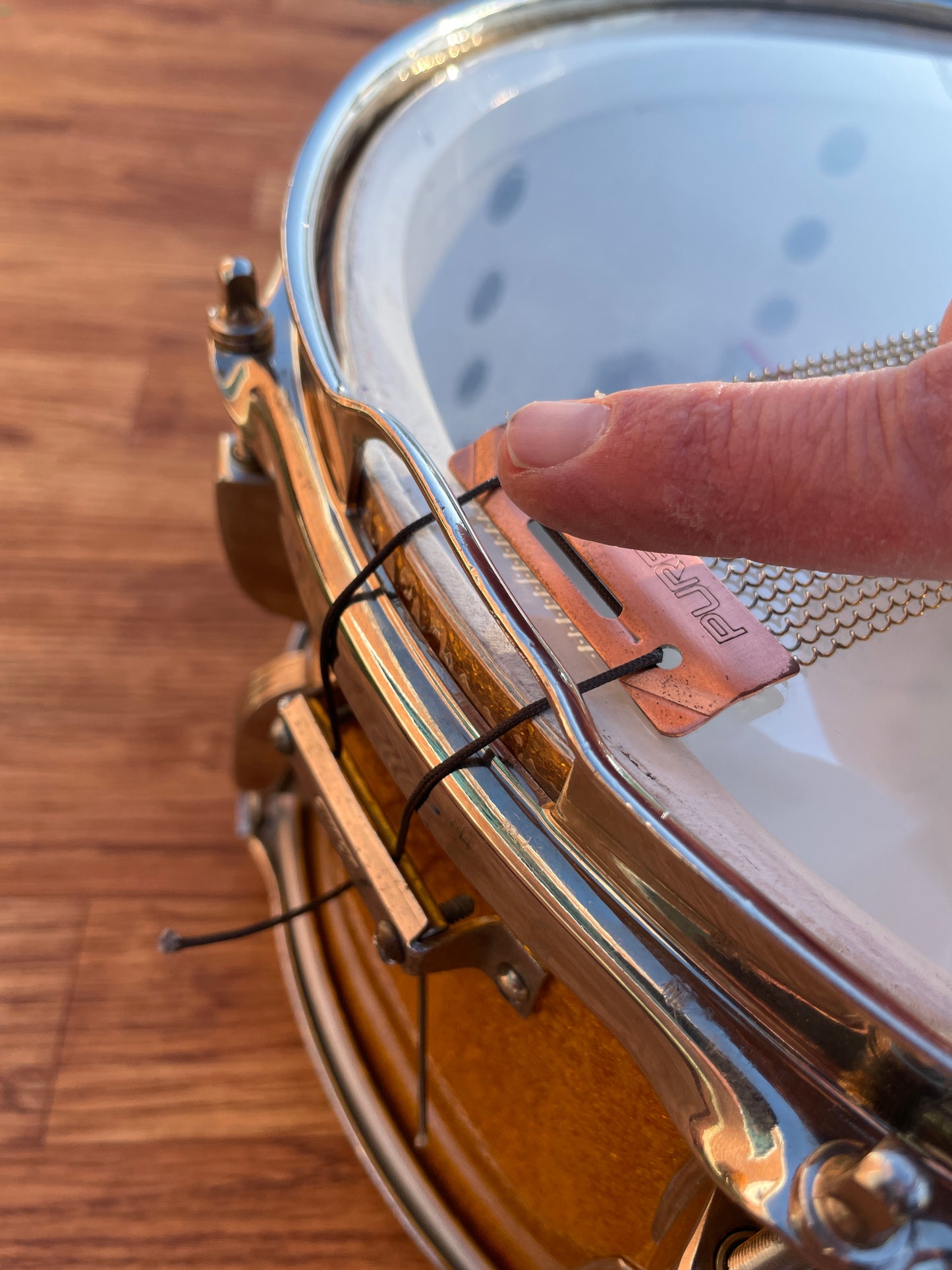 1962 Ludwig 6.5x14 No. 912 School Festival Snare Drum Gold Sparkle Pre-Serial