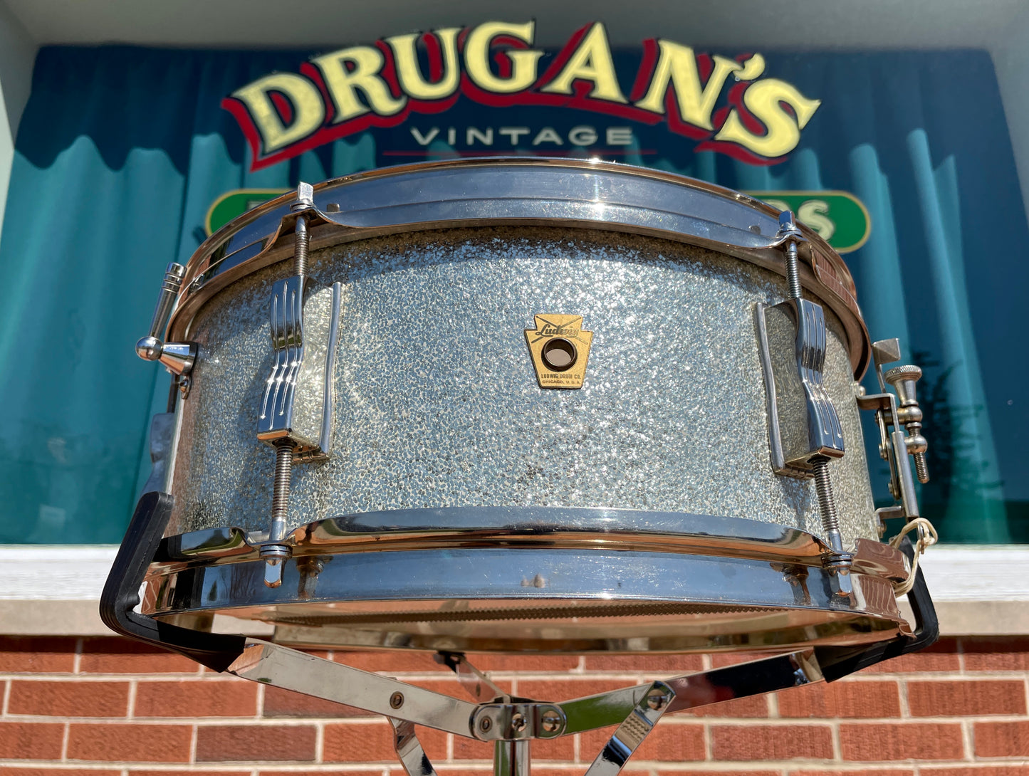 1963 Ludwig 5x14 Pioneer Snare Drum Silver Sparkle