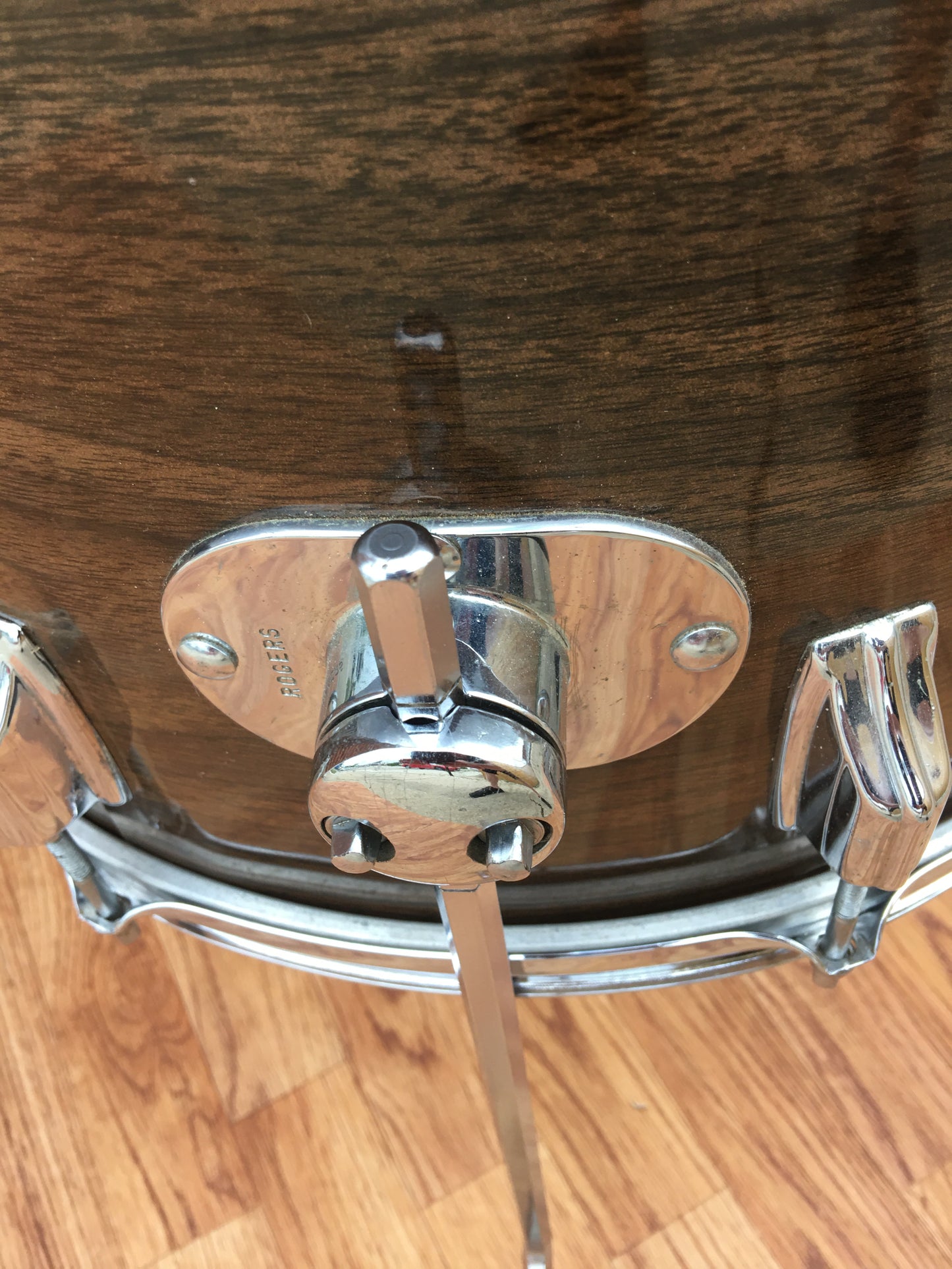 1970s Rogers 16X16 New Mahogany Swivomatic Floor Tom Drum