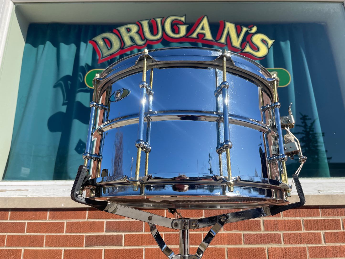 Ludwig 8x14 Supralite Steel Snare Drum 10-Lug LW814SL P86 Millennium Throw-Off