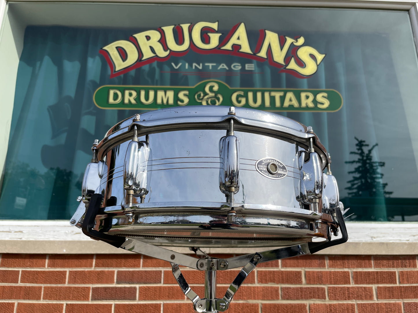 1970s Slingerland 5x14 No. 132 Gene Krupa Sound King Snare Drum 10-Lug COB