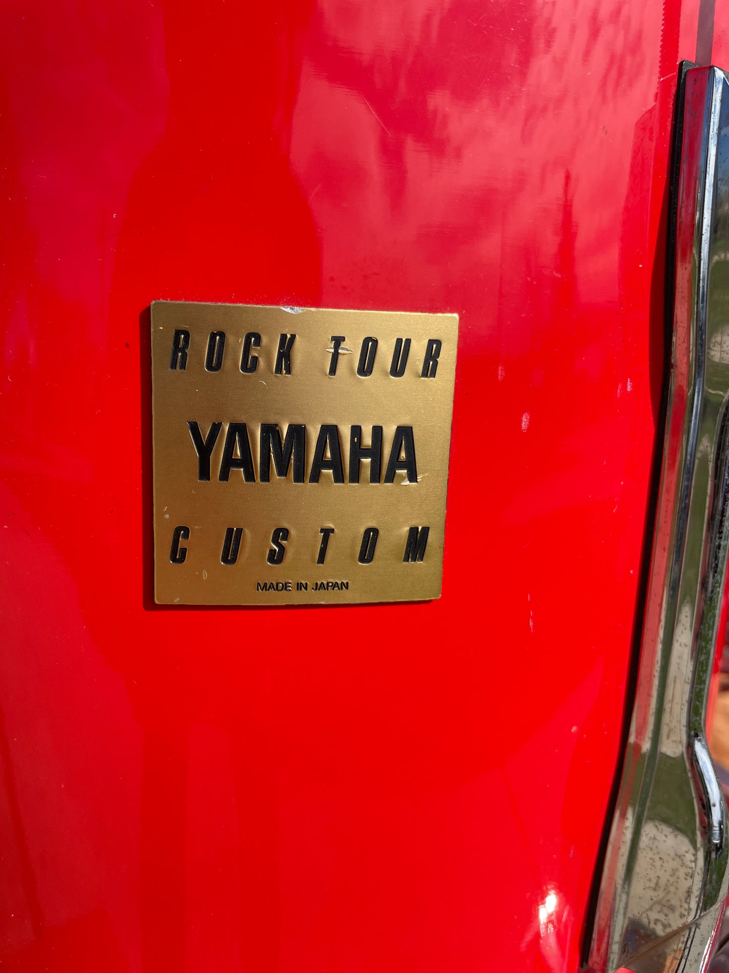 Vintage 1980s Yamaha Rock Tour Custom 5pc Drum Set Hot Red