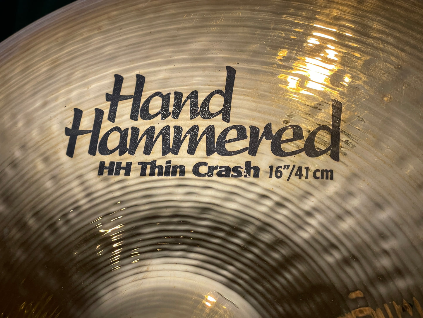 16" Sabian Hand Hammered HH Thin Crash Cymbal Brilliant 982g