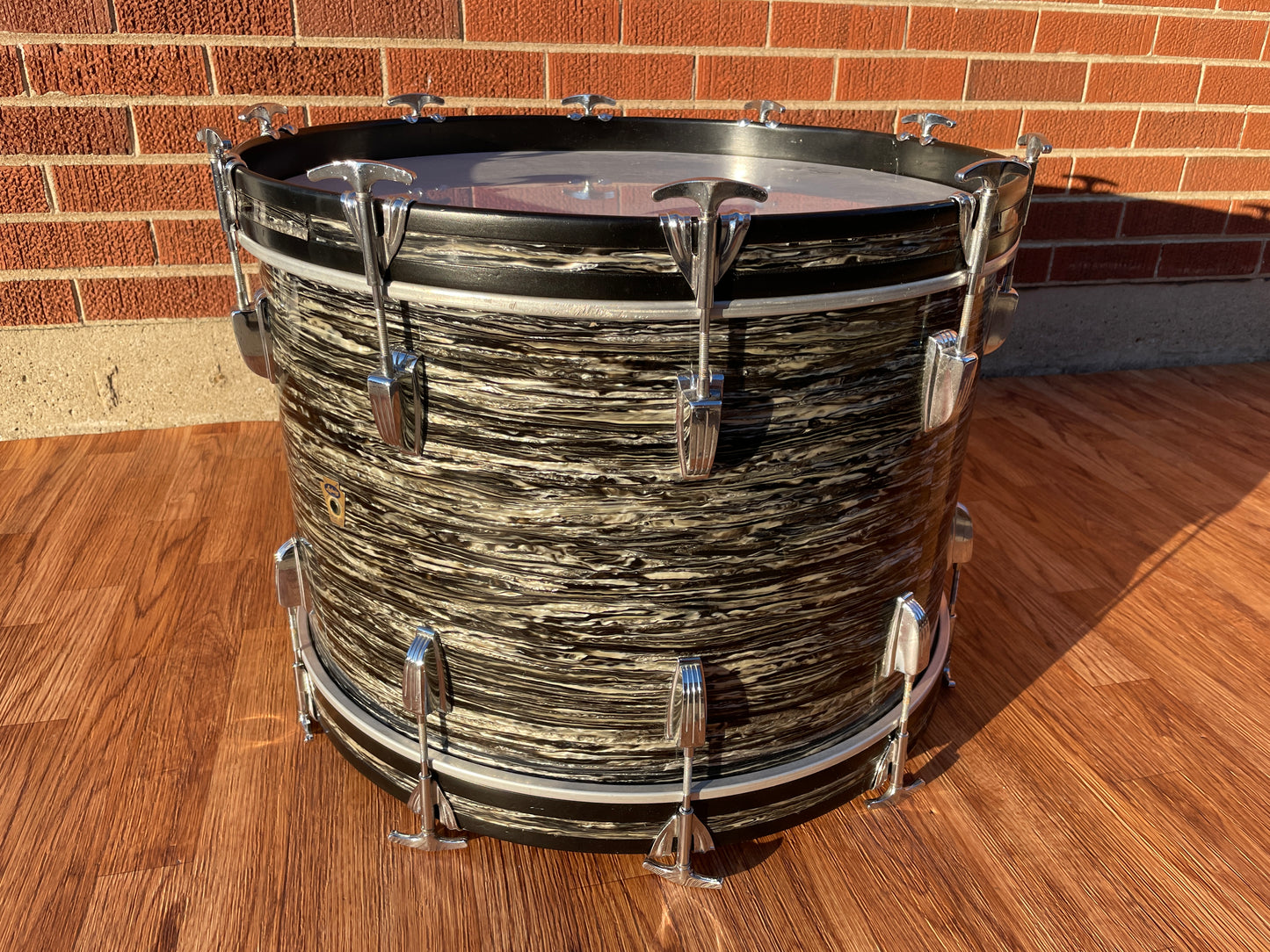 1960 Ludwig 14x22 Virgin Bass Drum Oyster Black Pearl