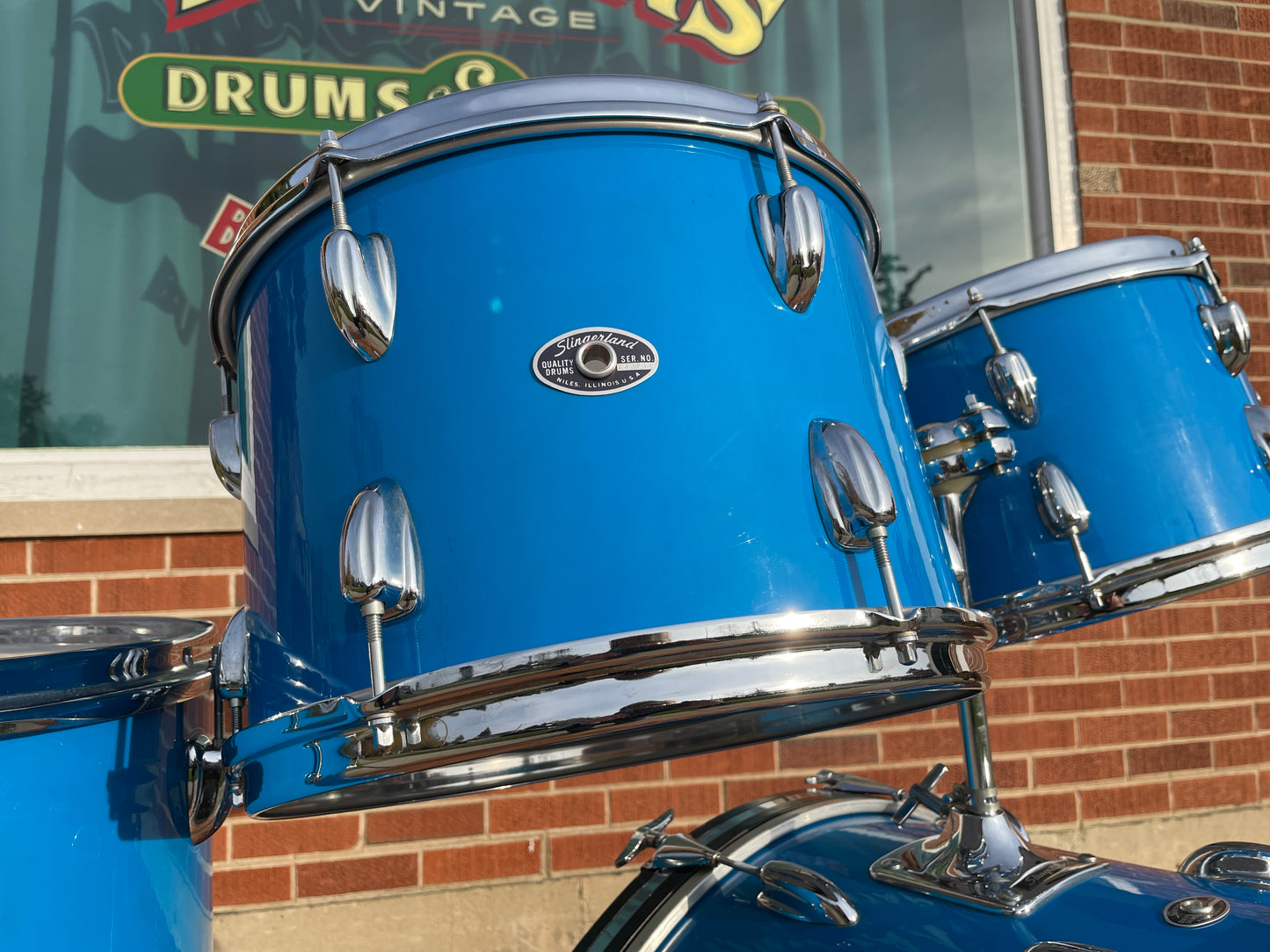 1970s Slingerland Modern Solo Outfit No. 2R Drum Set Blue Gloss