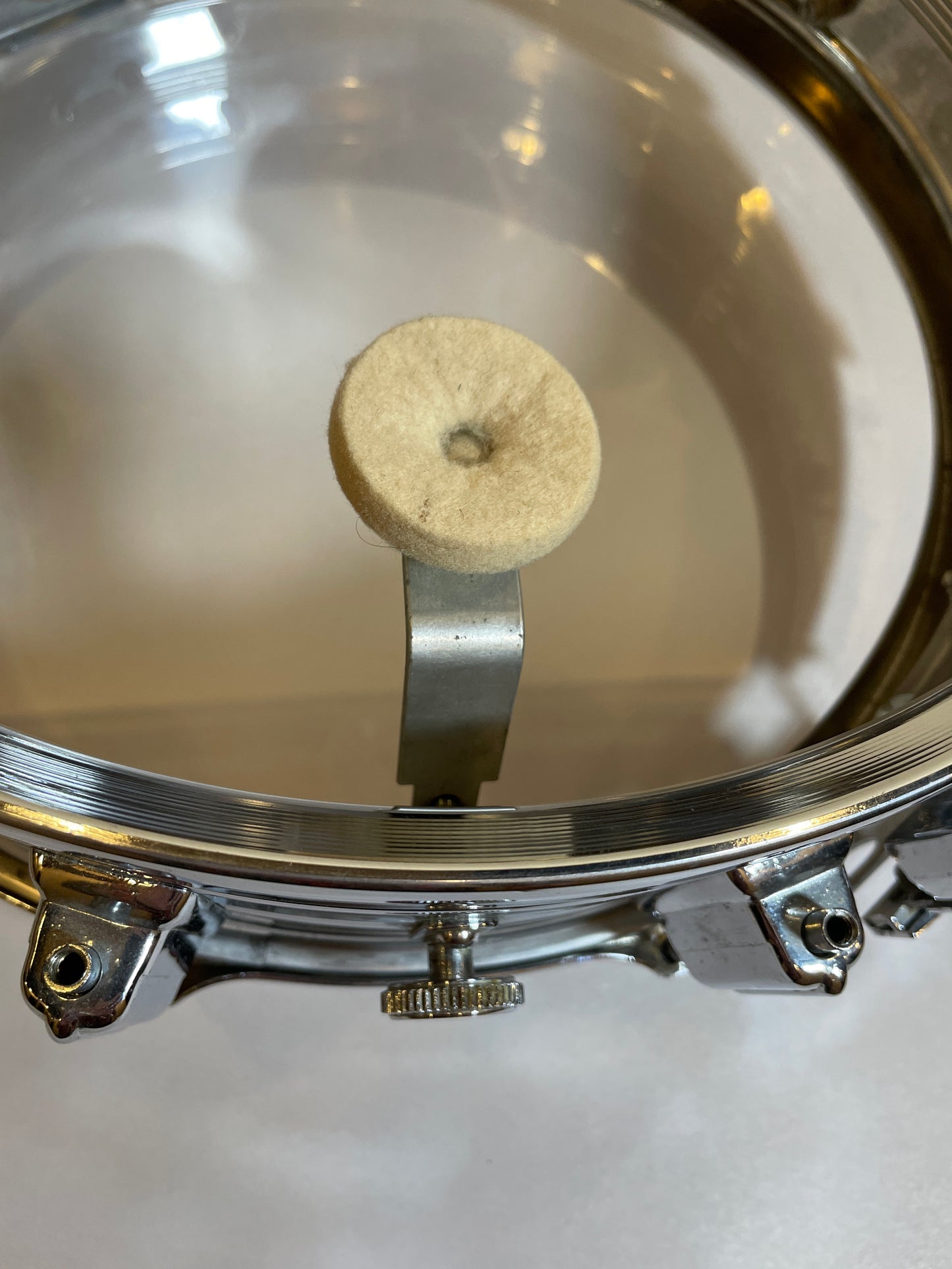 Vintage Rogers 5x14 Dynasonic Snare Drum Chrome Over Brass COB Dyna-Sonic